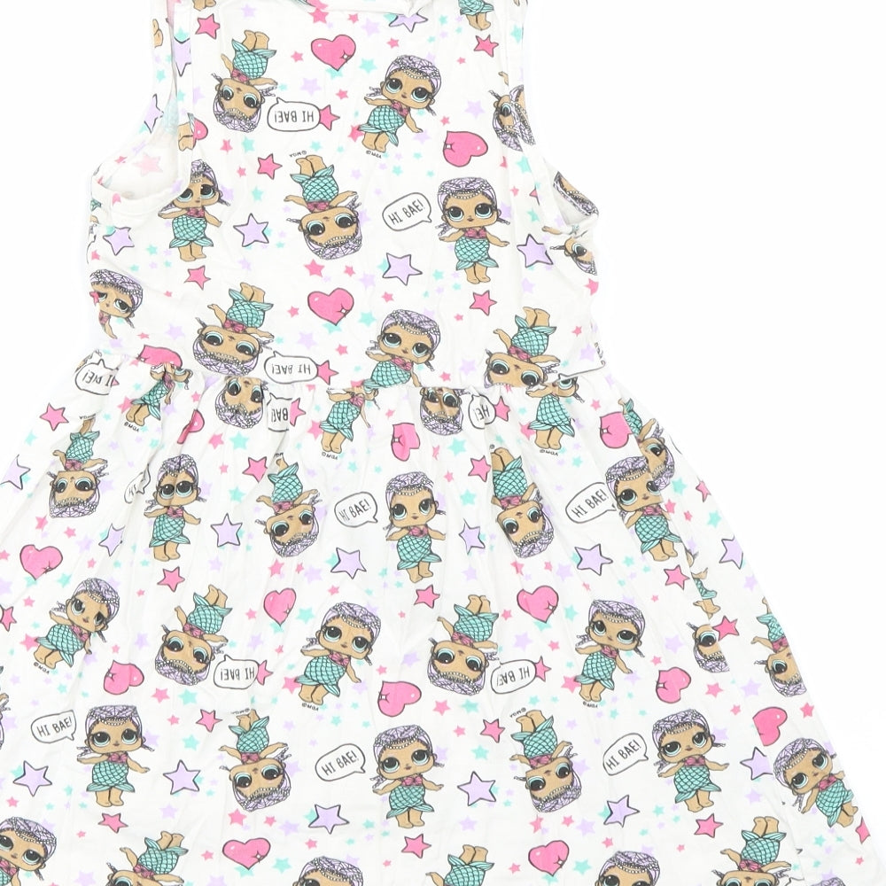 Lol dolls Girls White Polka Dot  Tank Dress  Size 6 Years  - LOL Dolls