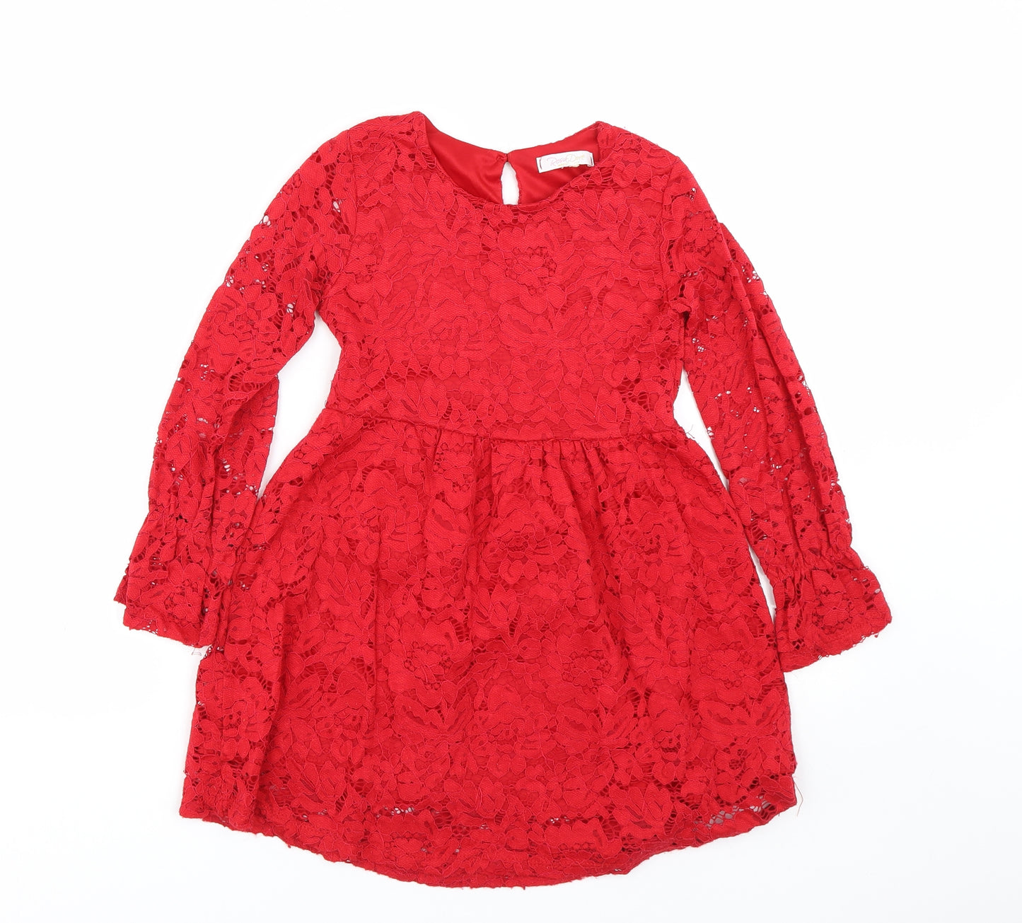 Rosa Dove Girls Red Floral  T-Shirt Dress  Size 8 Years