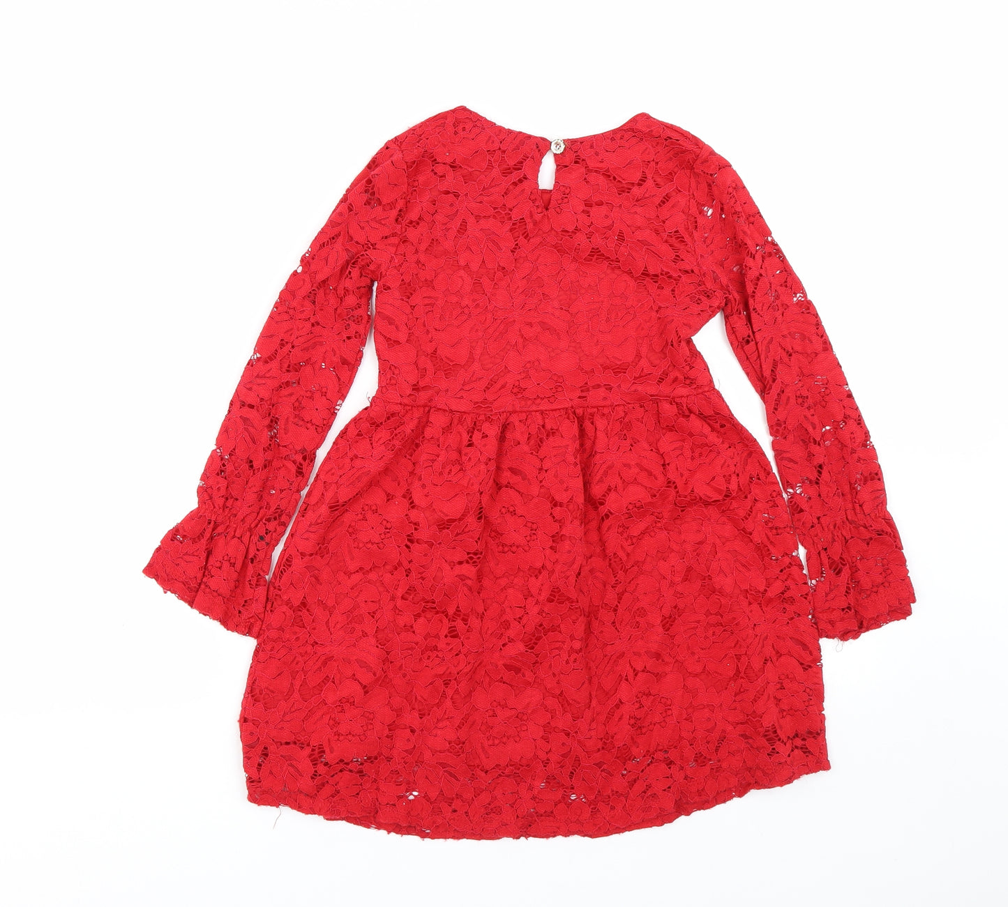 Rosa Dove Girls Red Floral  T-Shirt Dress  Size 8 Years