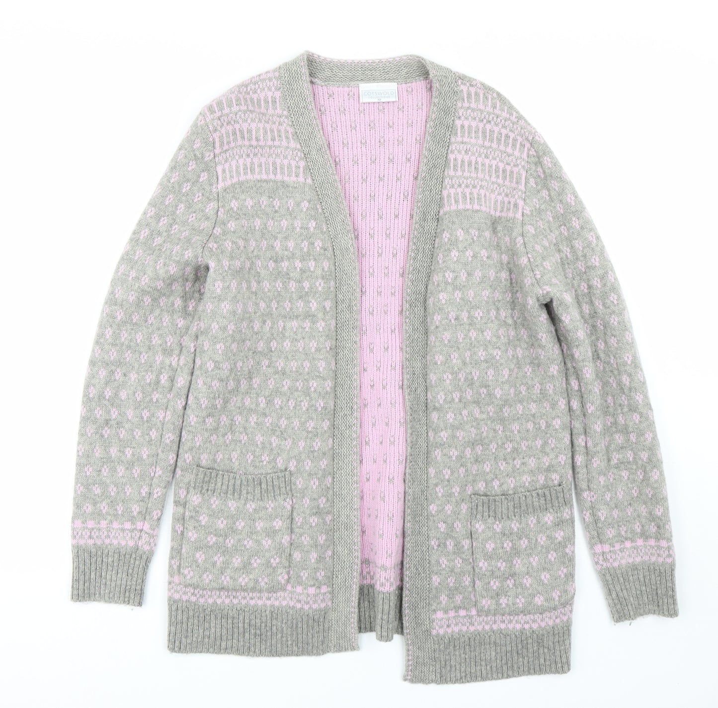 Cotswold Collection Womens Grey Polka Dot  Cardigan Jumper Size M