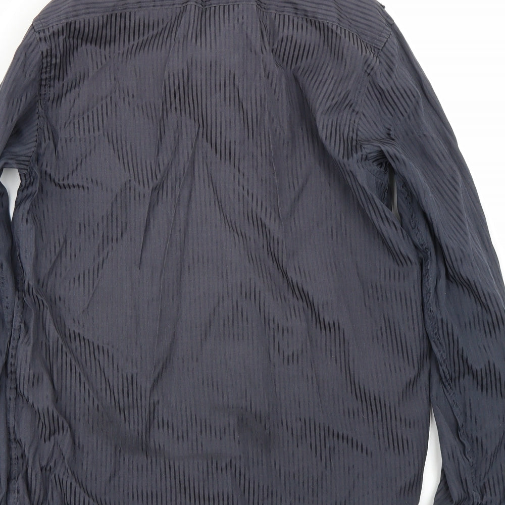 F&F Mens Black Striped   Button-Up Size S