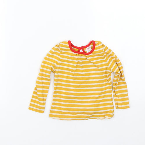 Mini Club Girls Yellow Striped  Basic T-Shirt Size 6-9 Months