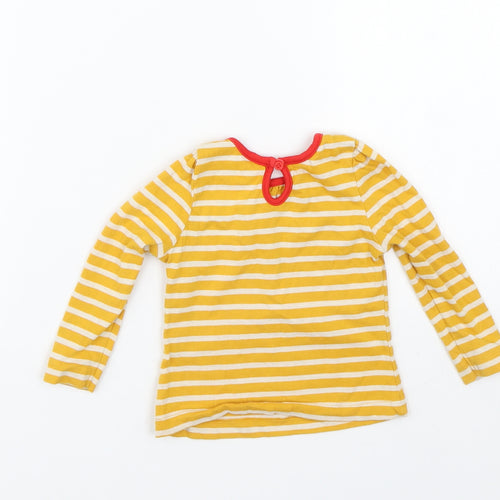 Mini Club Girls Yellow Striped  Basic T-Shirt Size 6-9 Months
