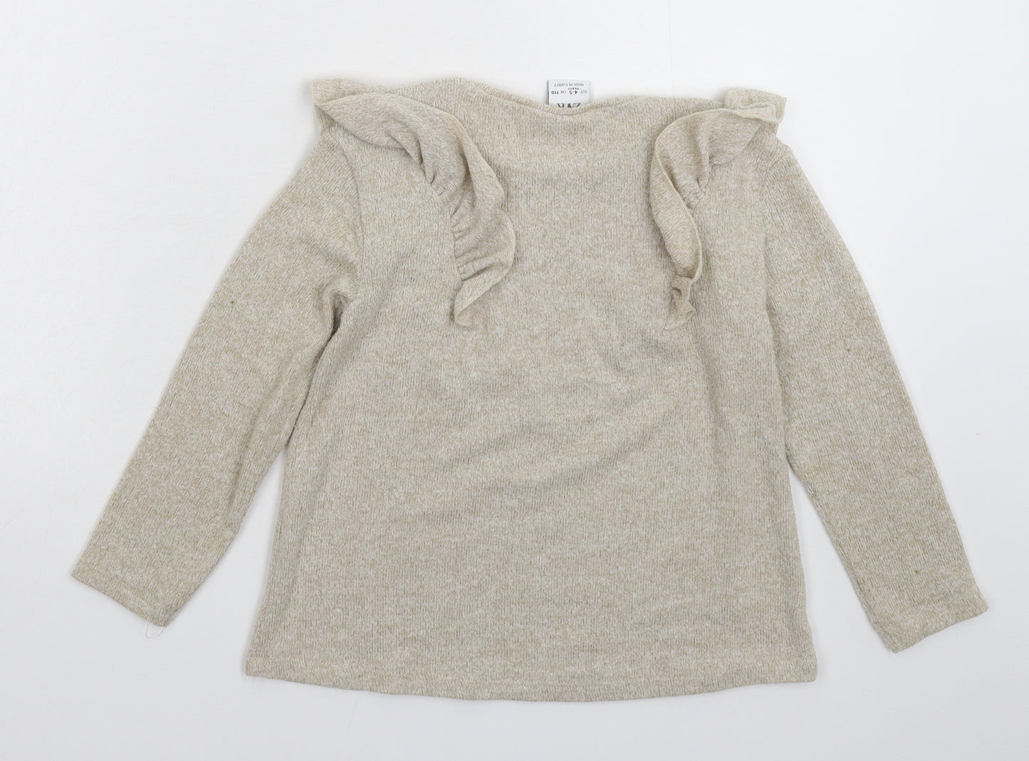 Zara Girls Grey  Knit Pullover Jumper Size 4-5 Years