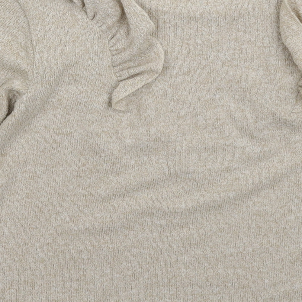 Zara Girls Grey  Knit Pullover Jumper Size 4-5 Years