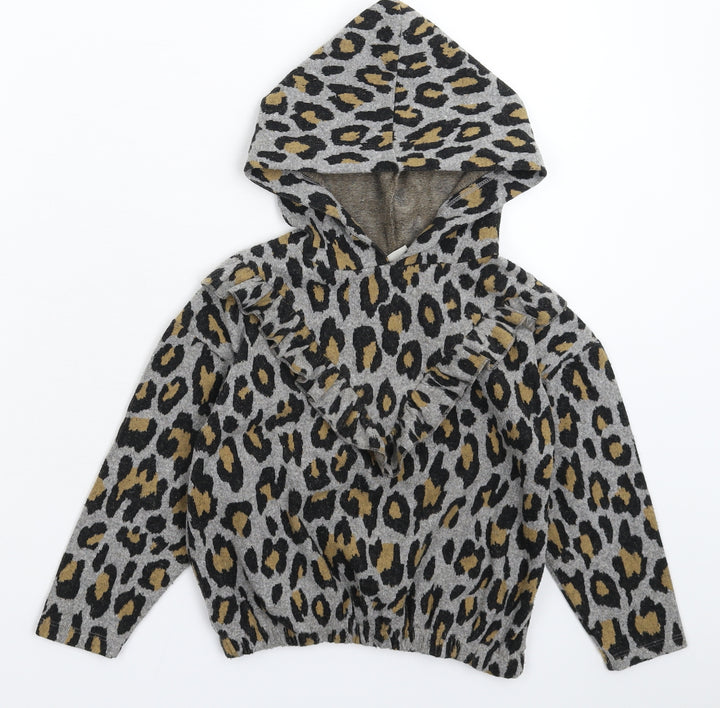 Matalan Girls Multicoloured Animal Print  Pullover Hoodie Size 7 Years