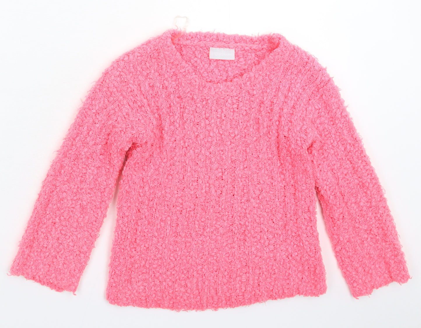 Matalan Girls Pink  Knit Pullover Jumper Size 6 Years