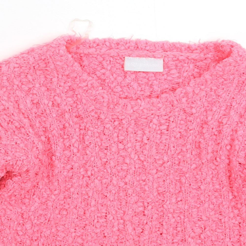 Matalan Girls Pink  Knit Pullover Jumper Size 6 Years