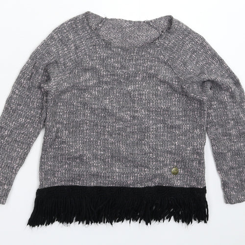 Jainco Girls Grey  Knit Pullover Jumper Size 9-10 Years