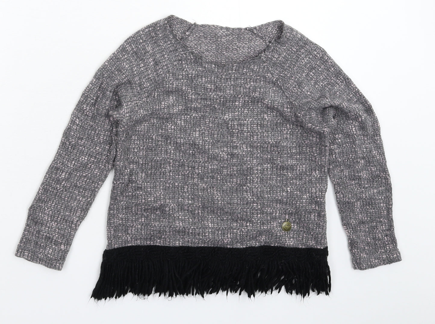 Jainco Girls Grey  Knit Pullover Jumper Size 9-10 Years