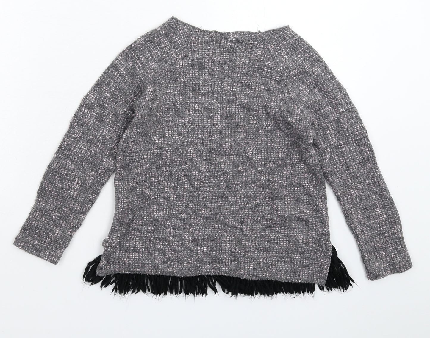 Jainco Girls Grey  Knit Pullover Jumper Size 9-10 Years