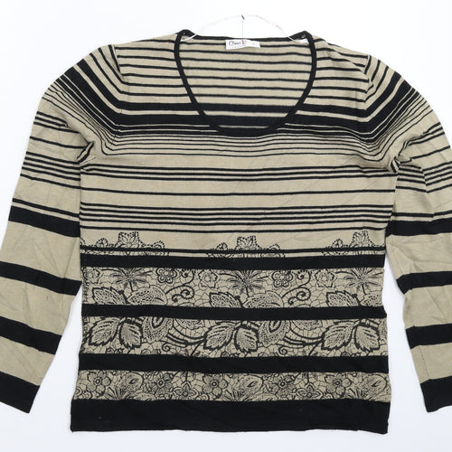Oscar Womens Multicoloured Striped Knit Pullover Jumper Size S