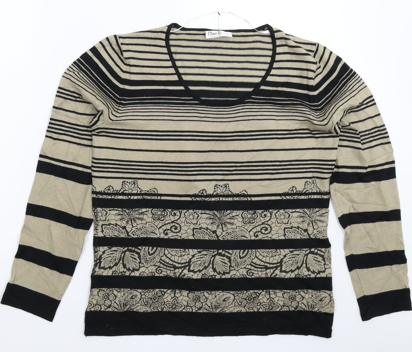 Oscar Womens Multicoloured Striped Knit Pullover Jumper Size S
