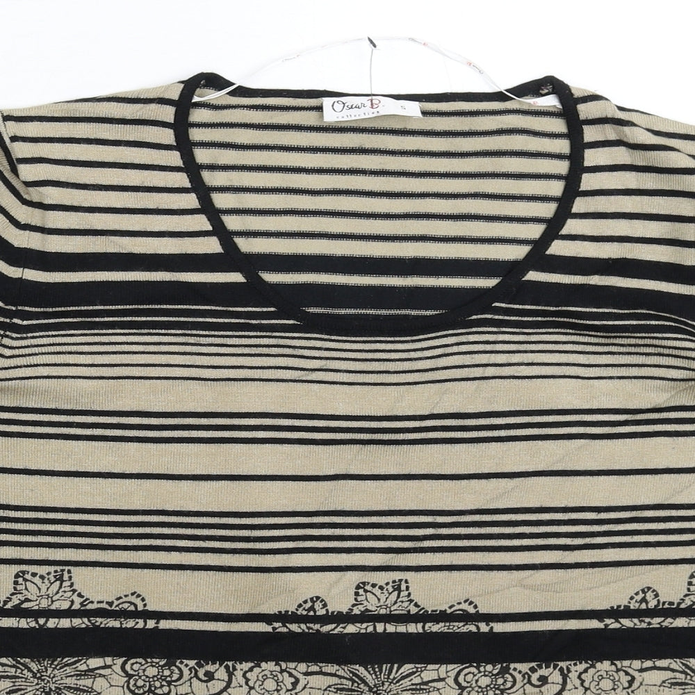 Oscar Womens Multicoloured Striped Knit Pullover Jumper Size S