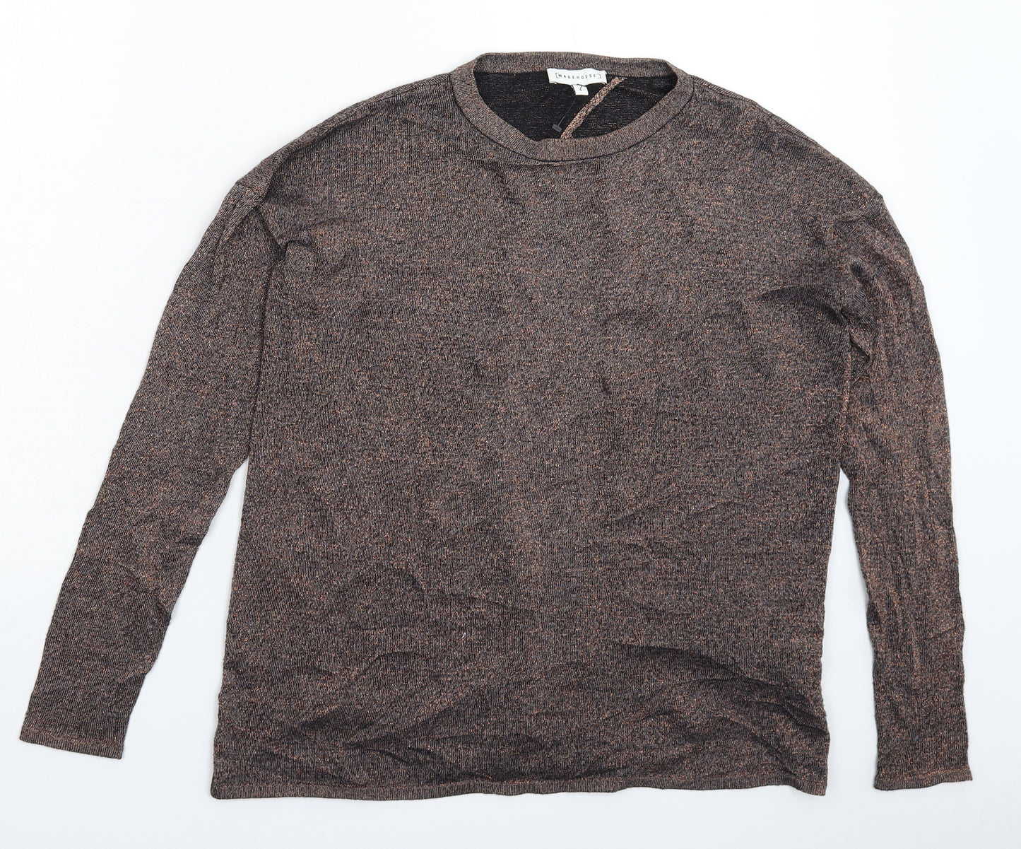 Warehouse Womens Silver  Knit Pullover Jumper Size 8
