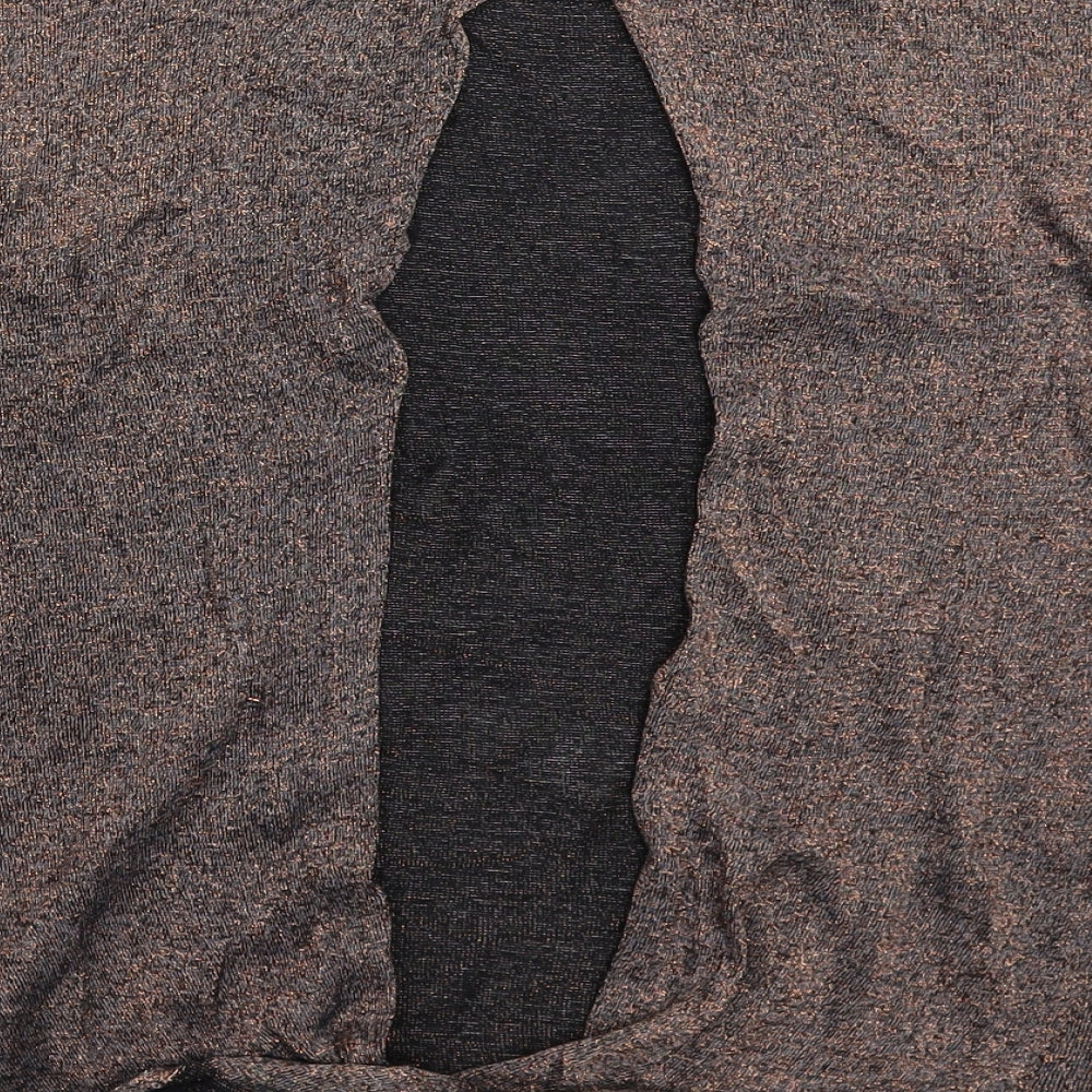 Warehouse Womens Silver  Knit Pullover Jumper Size 8