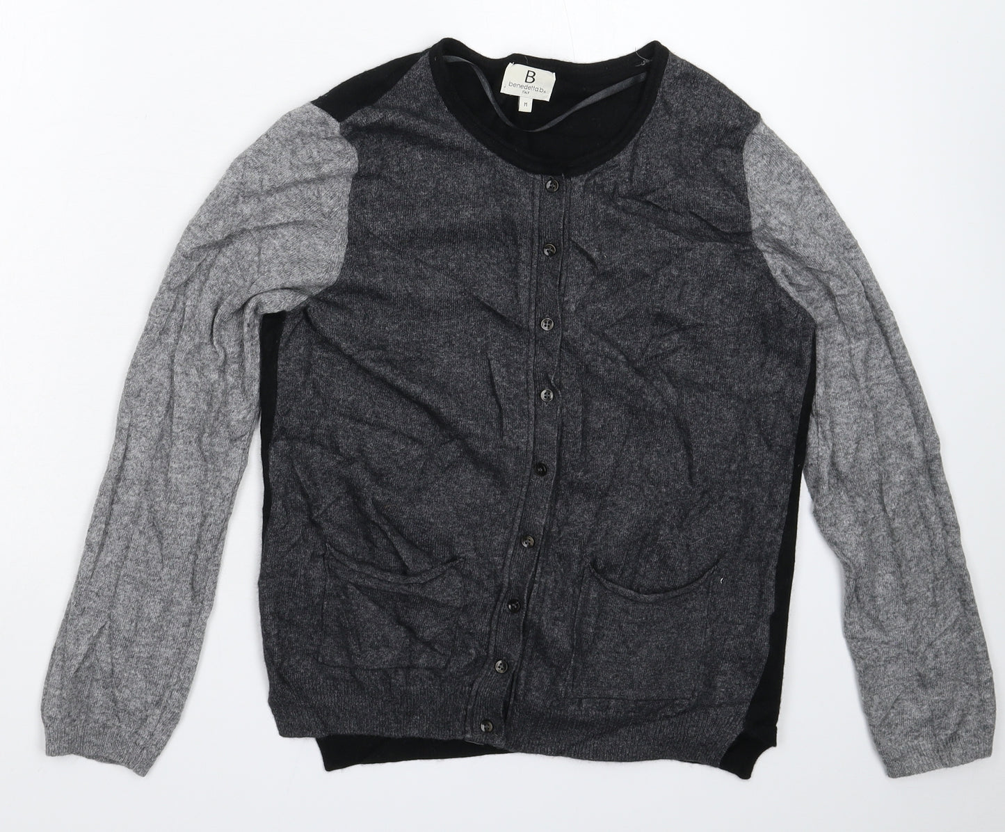 Benedetta B Womens Grey  Knit Cardigan Jumper Size M