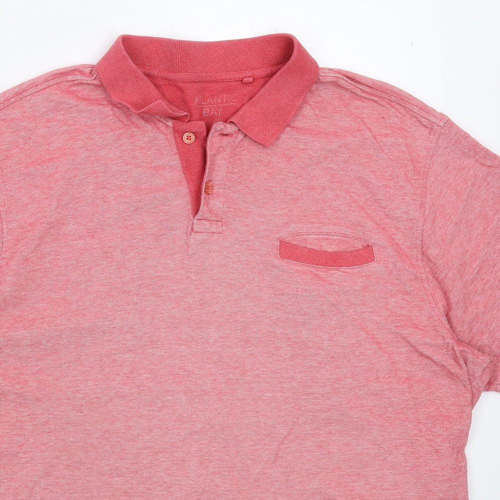 Atlantic Bay Mens Pink    Polo Size XL