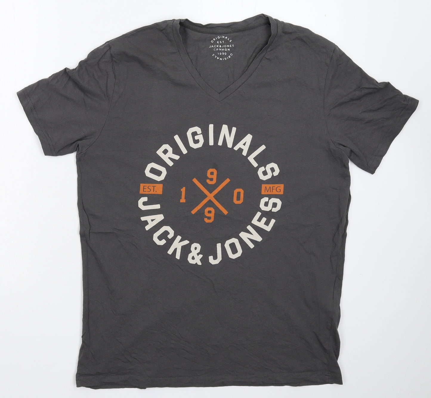 JACK & JONES Mens Grey    T-Shirt Size XL