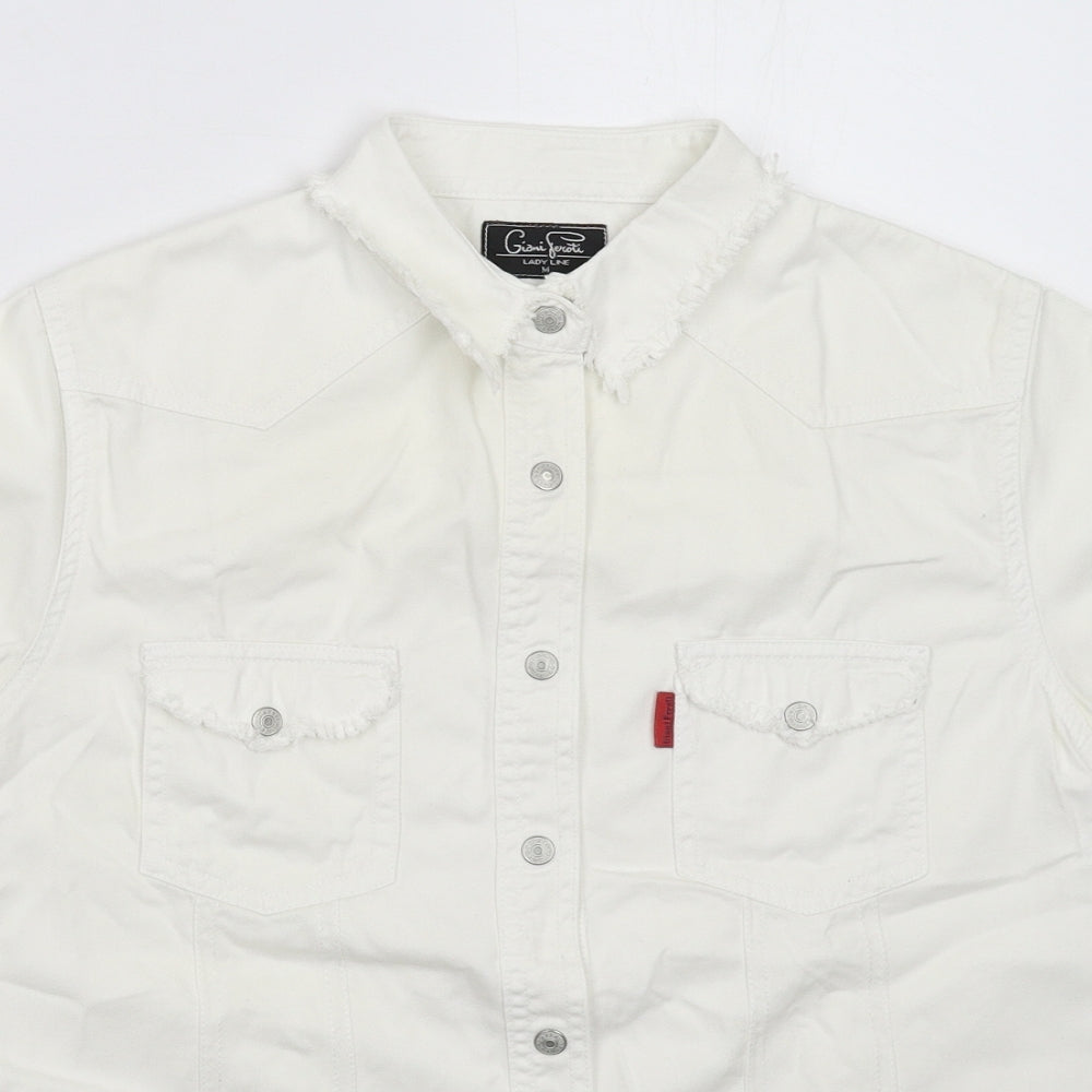 Giani Feroti Womens White   Basic Button-Up Size M