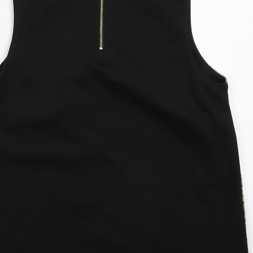 Warehouse Womens Gold Geometric  Basic Tank Size 12