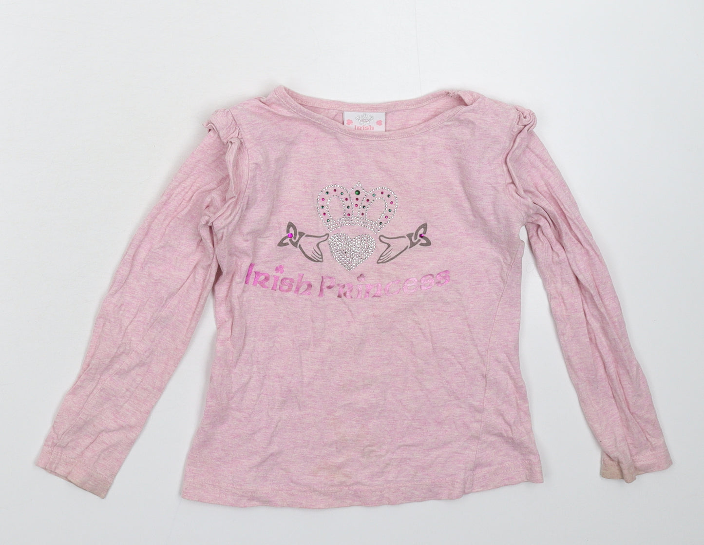 Irish Princess Girls Pink   Basic T-Shirt Size 3-4 Years