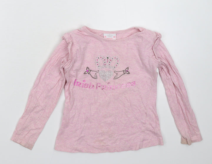 Irish Princess Girls Pink   Basic T-Shirt Size 3-4 Years