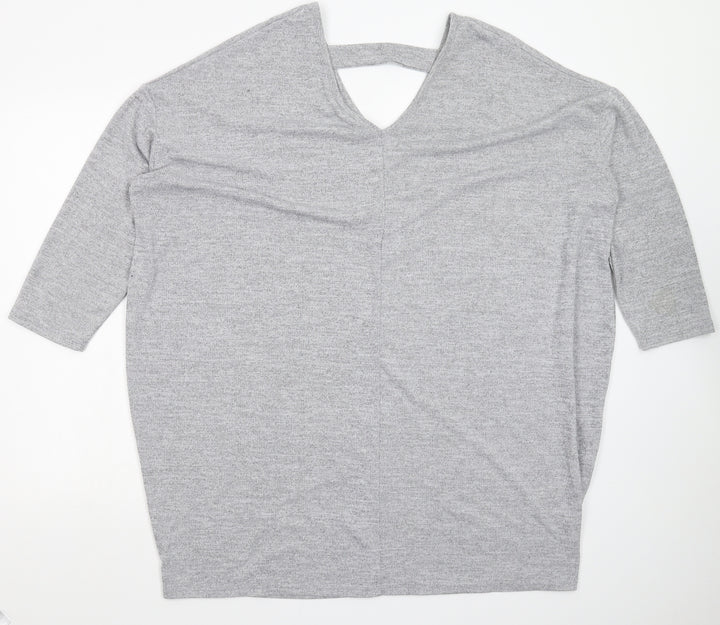 New Look Womens Grey  Knit Pullover Jumper Size 20  - Oversized