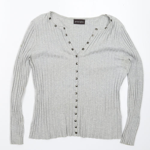 Principles Womens Grey  Knit Pullover Jumper Size 16