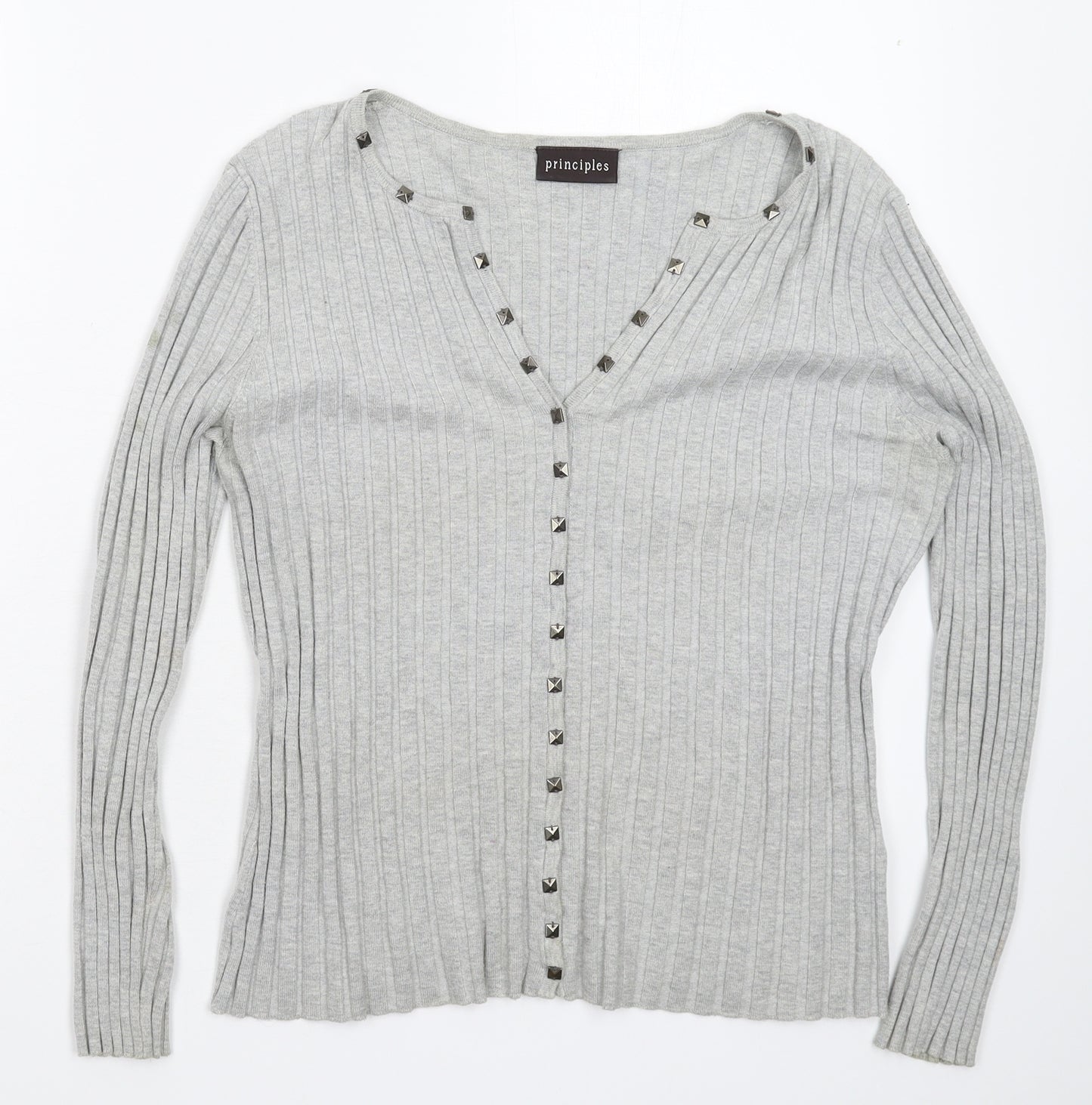 Principles Womens Grey  Knit Pullover Jumper Size 16