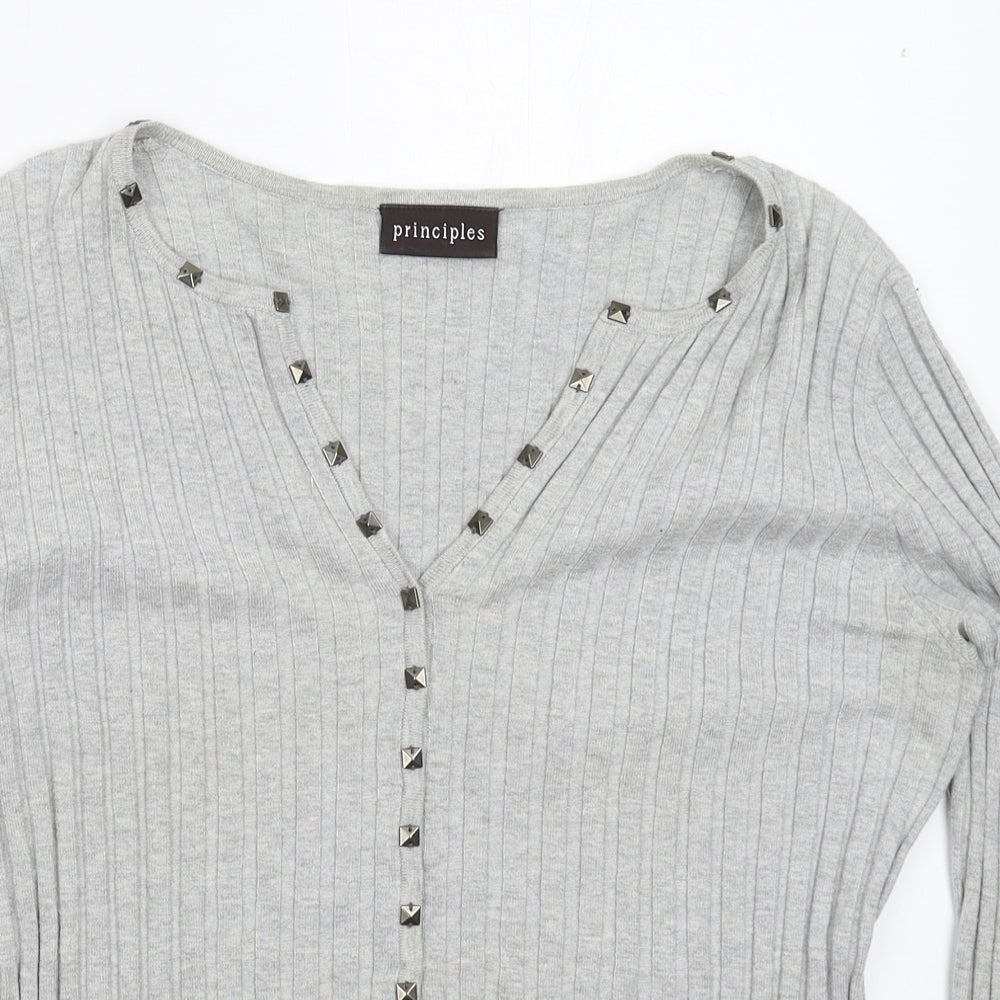Principles Womens Grey  Knit Pullover Jumper Size 16