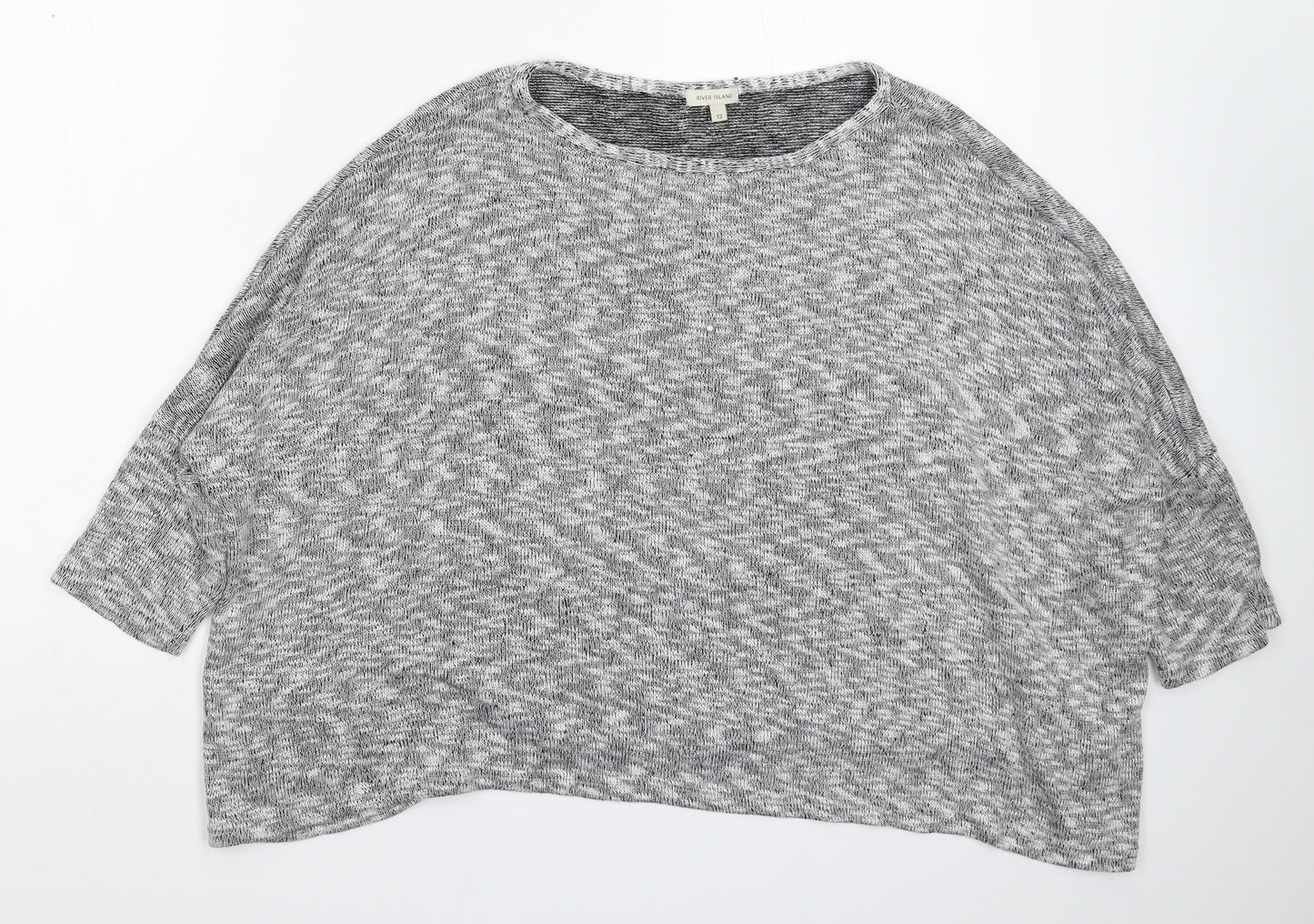 River Island Womens Grey  Knit Pullover Jumper Size 12  - Oversized