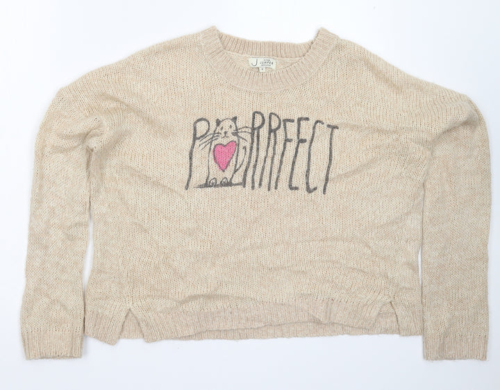 New Look Womens Beige  Knit Pullover Jumper Size 12  - Oversized