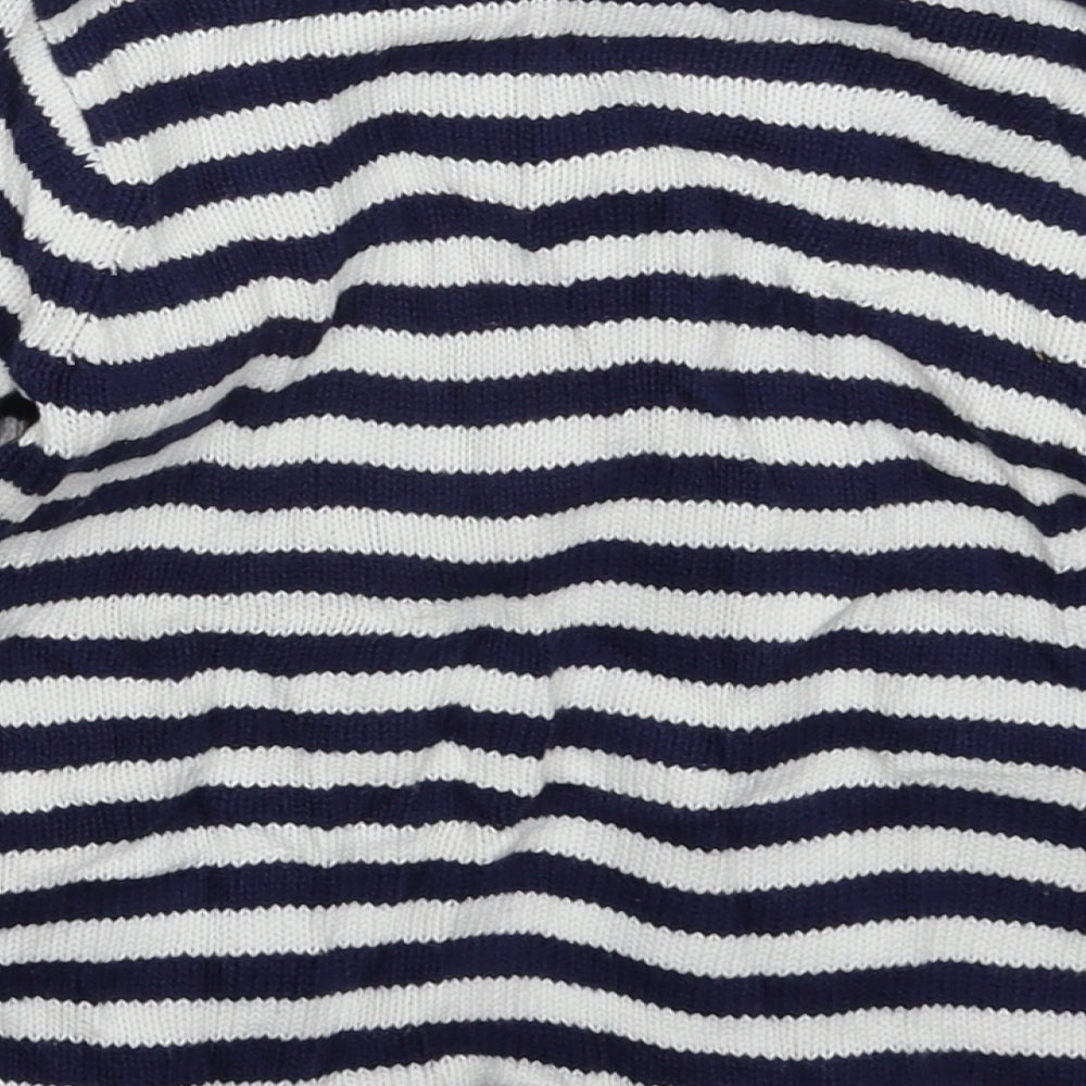 JoJo Maman Bébé Girls Multicoloured Striped Knit Cardigan Jumper Size 3-4 Years
