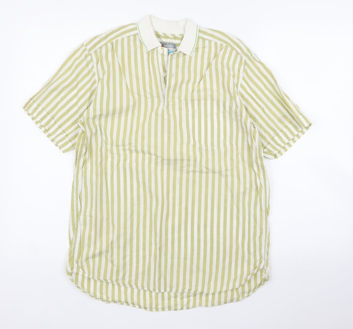 Stefanel Girls Green Striped Tunic T-Shirt Size L