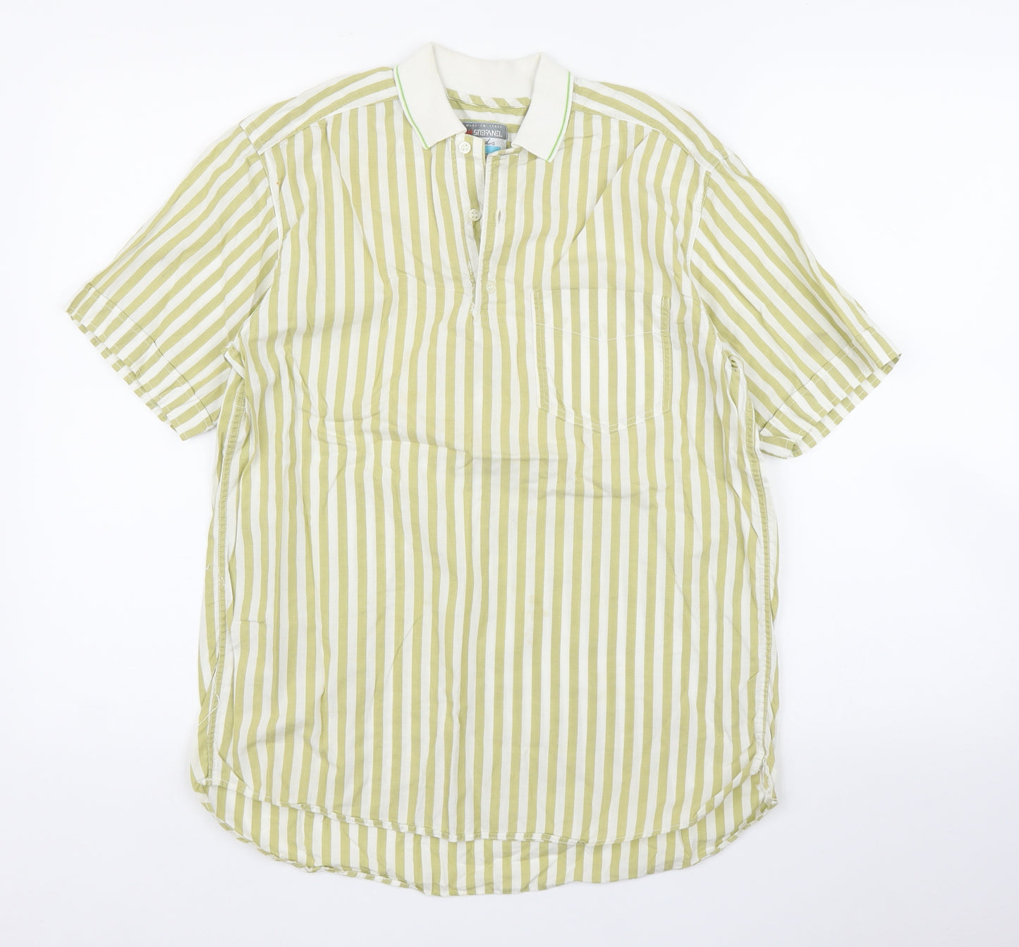 Stefanel Girls Green Striped  Tunic T-Shirt Size L