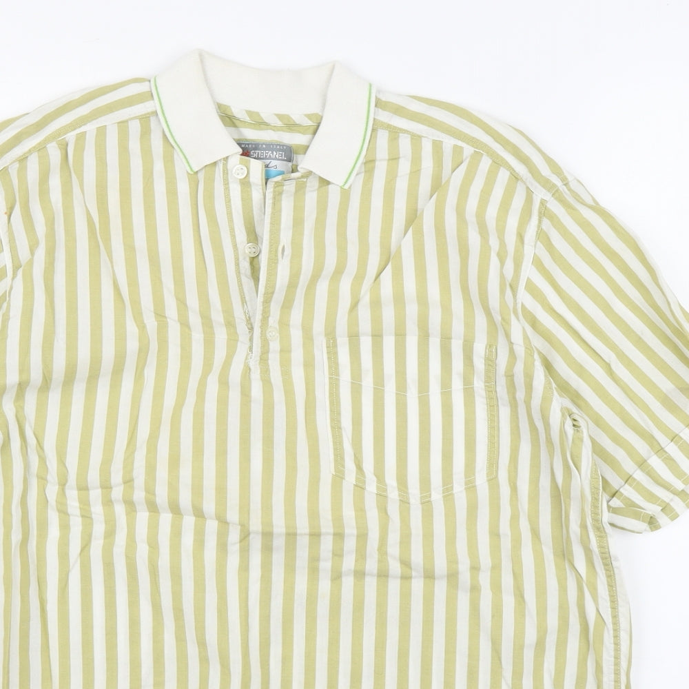 Stefanel Girls Green Striped  Tunic T-Shirt Size L