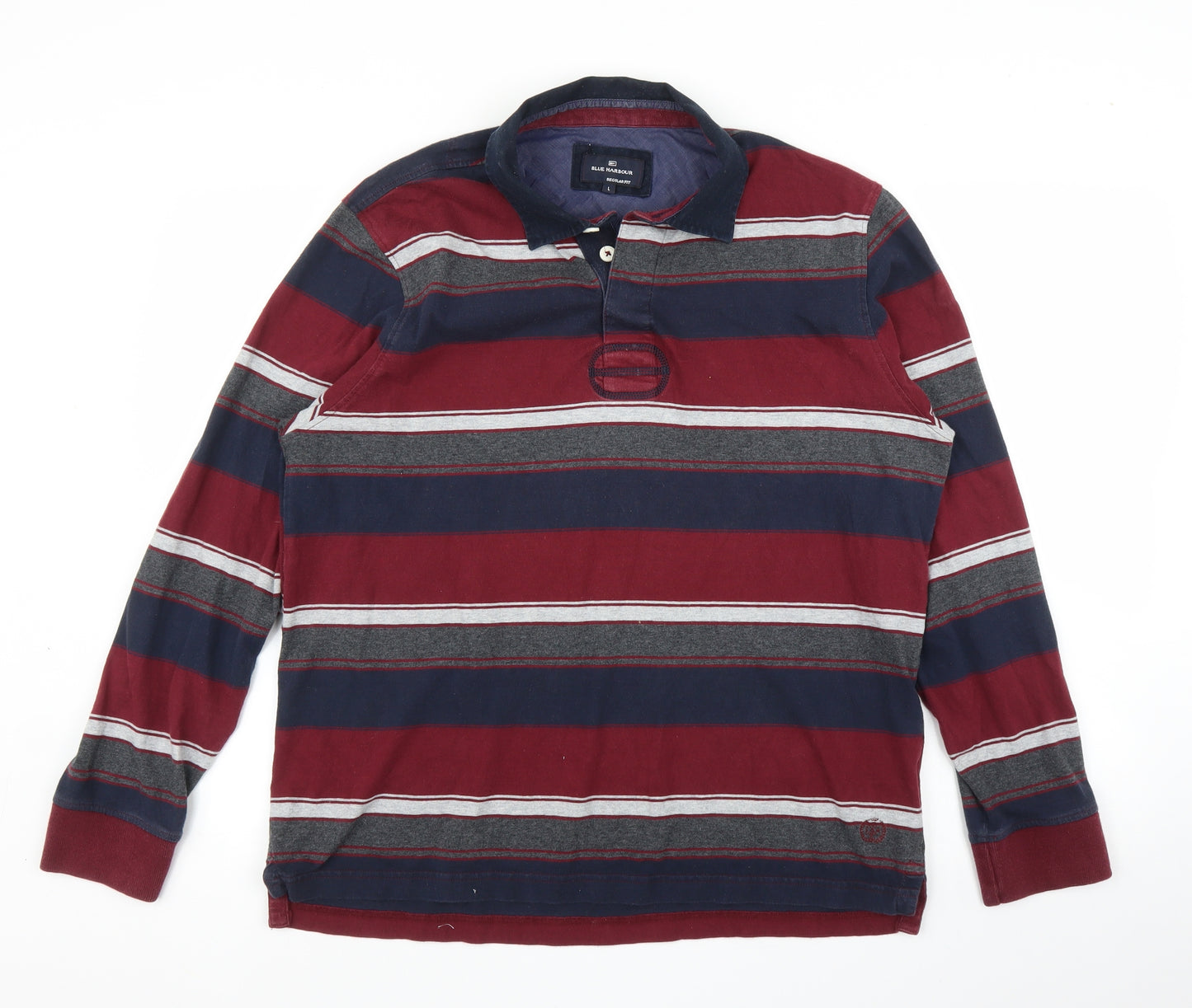 Blue Harbour Mens Purple Striped   T-Shirt Size L