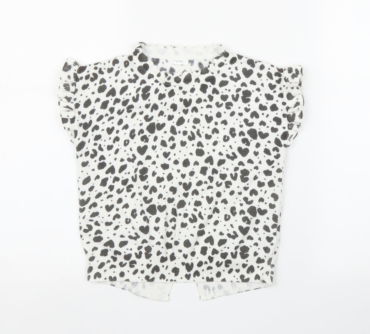 NEXT Girls White Animal Print  Pullover Jumper Size 9 Years  - Leopard print