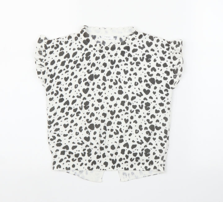 NEXT Girls White Animal Print  Pullover Jumper Size 9 Years  - Leopard print