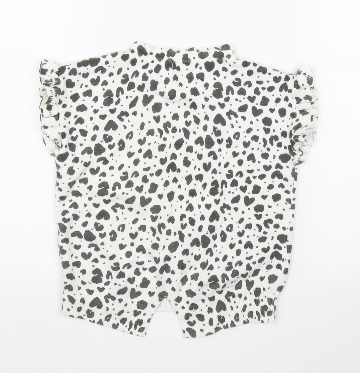 NEXT Girls White Animal Print  Pullover Jumper Size 9 Years  - Leopard print