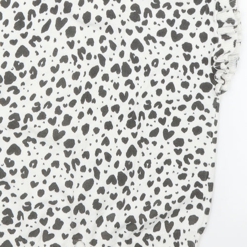 NEXT Girls White Animal Print  Pullover Jumper Size 9 Years  - Leopard print