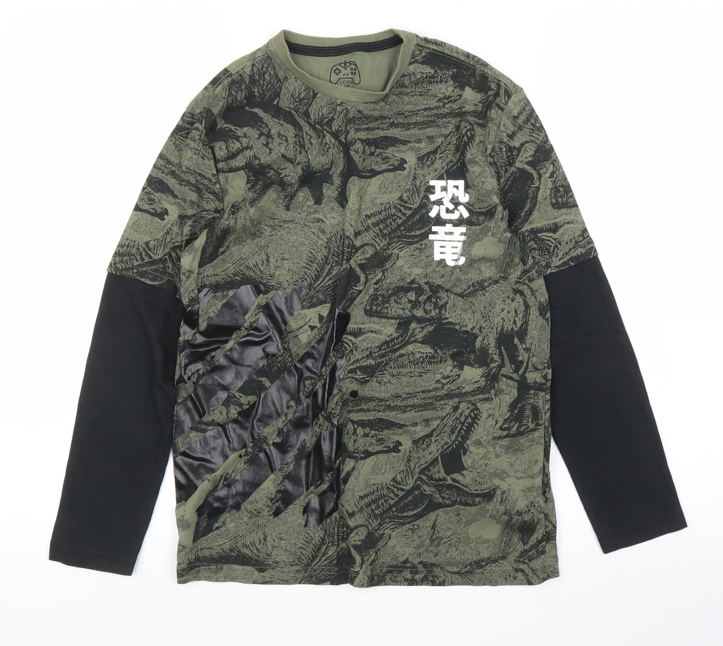 F&F Boys Green   Basic T-Shirt Size 9 Years  - Dinosaur
