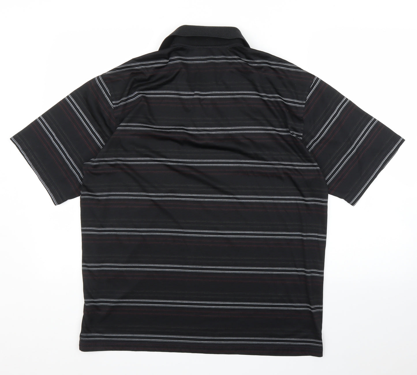 Tom Hagen Mens Black Striped   Polo Size XL