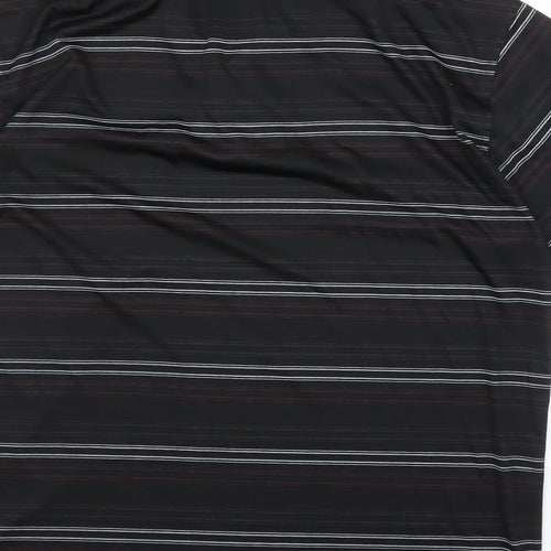 Tom Hagen Mens Black Striped   Polo Size XL