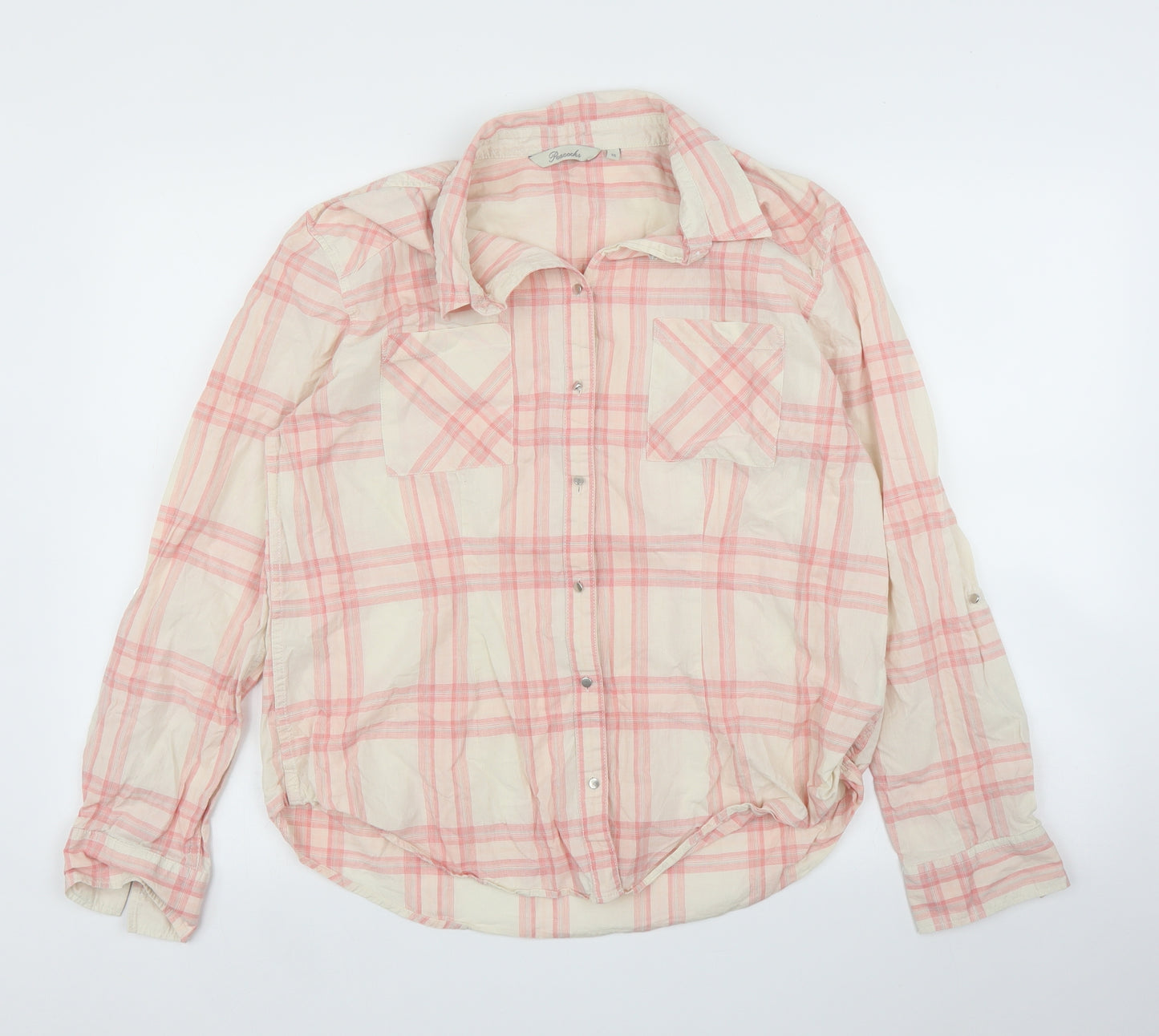 Peacocks Womens Pink Check  Basic Blouse Size 16