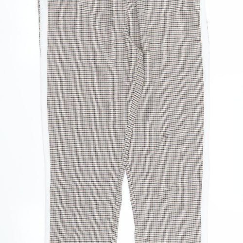 ASOS Womens Brown Houndstooth  Capri Trousers Size 10 L24 in