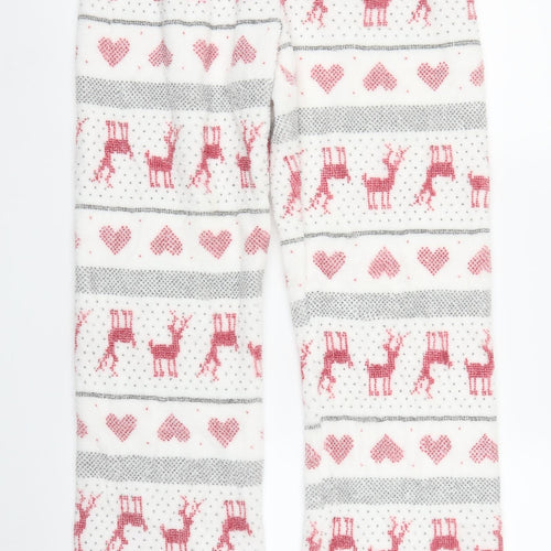 Preworn Womens White Fair Isle  Chemise Pyjama Pants Size M