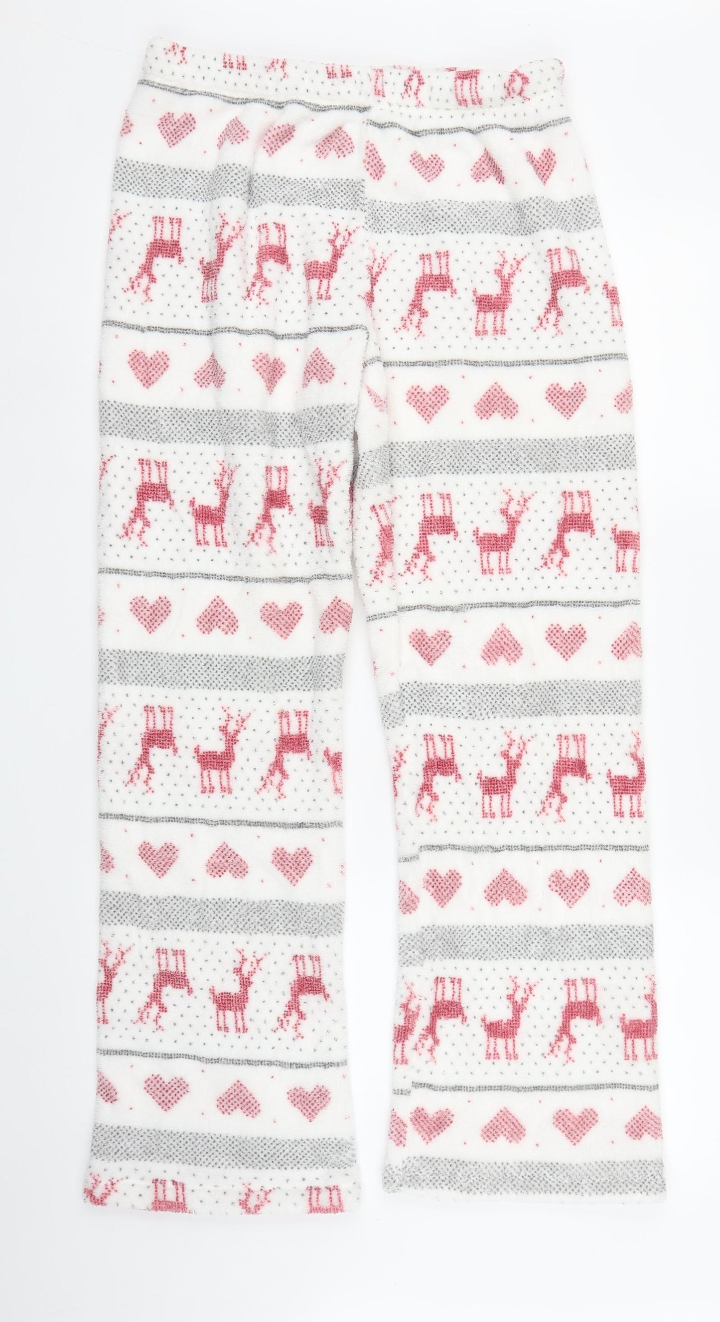 Preworn Womens White Fair Isle  Chemise Pyjama Pants Size M
