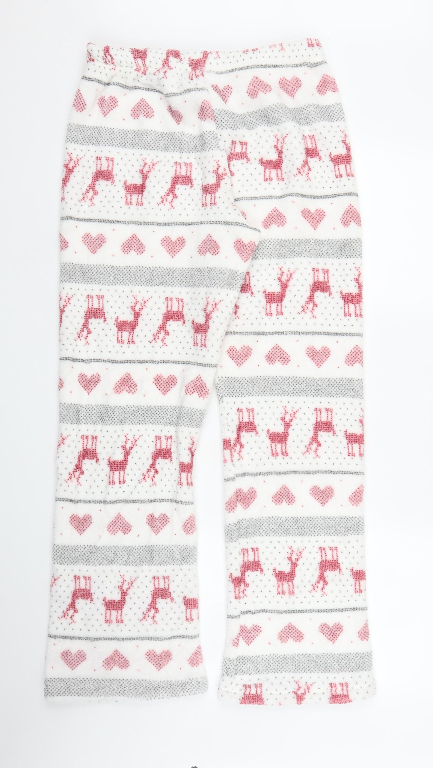 Preworn Womens White Fair Isle  Chemise Pyjama Pants Size M